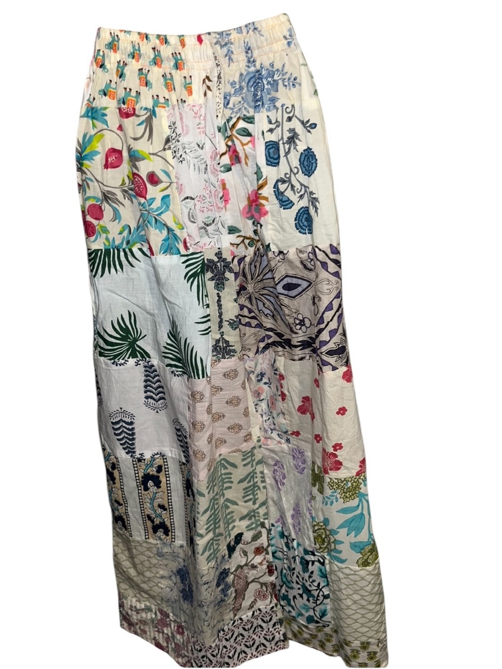 POL OS Patchwork Floral Wide-Leg Cotton Pants - Picture 5 of 7